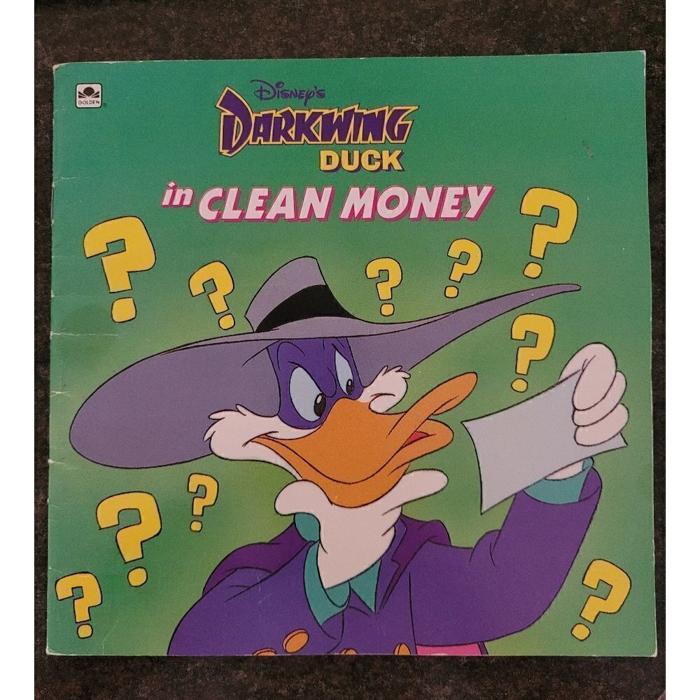VTG Retro Disney's Darkwing Duck in Clean Money Kids  Book Golden 1992